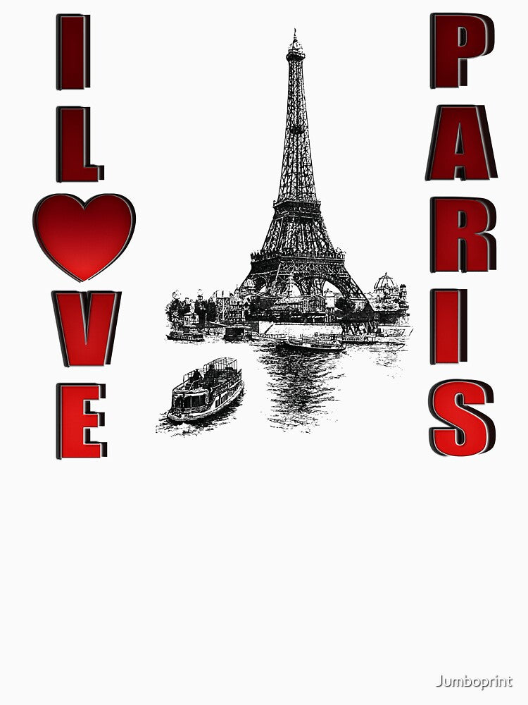 I Love Paris T-Shirt with Eiffel Tower by Jumboprint
