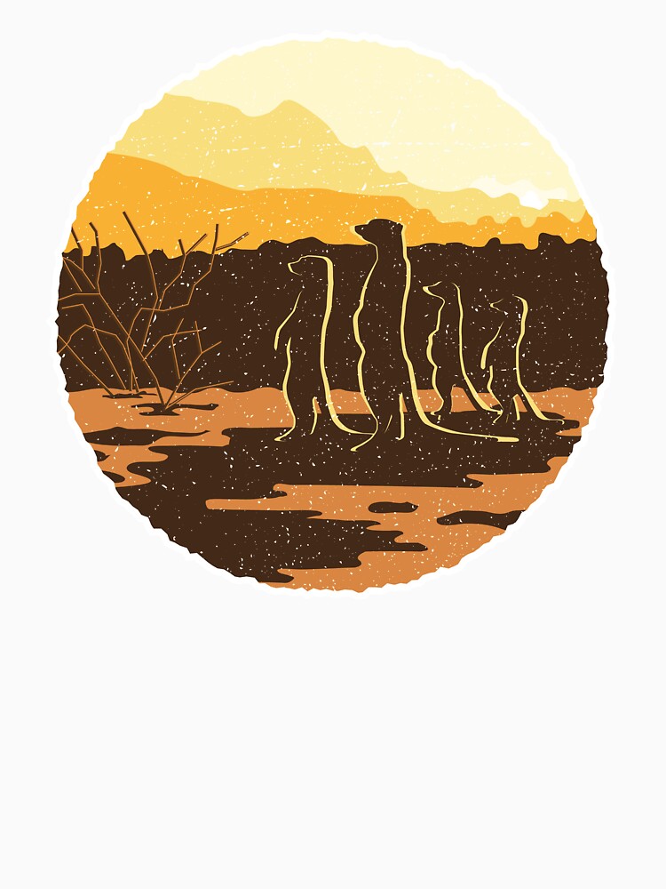 Meerkat Sunset Desert Scene by Bangtees