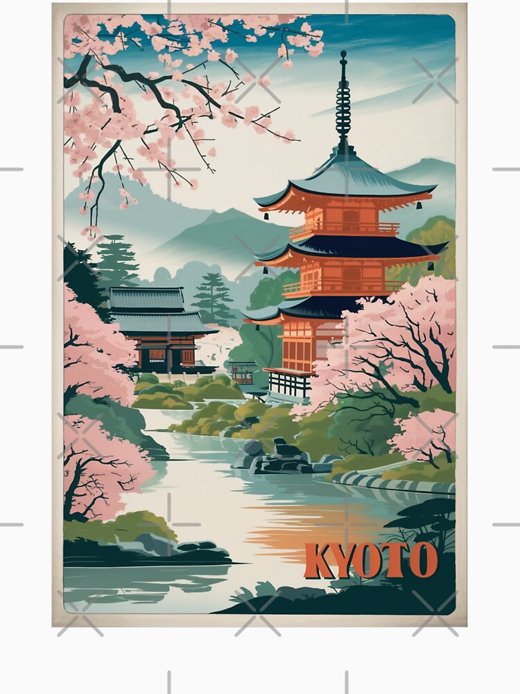 Kyoto Vintage Travel Poster by TravelerRat