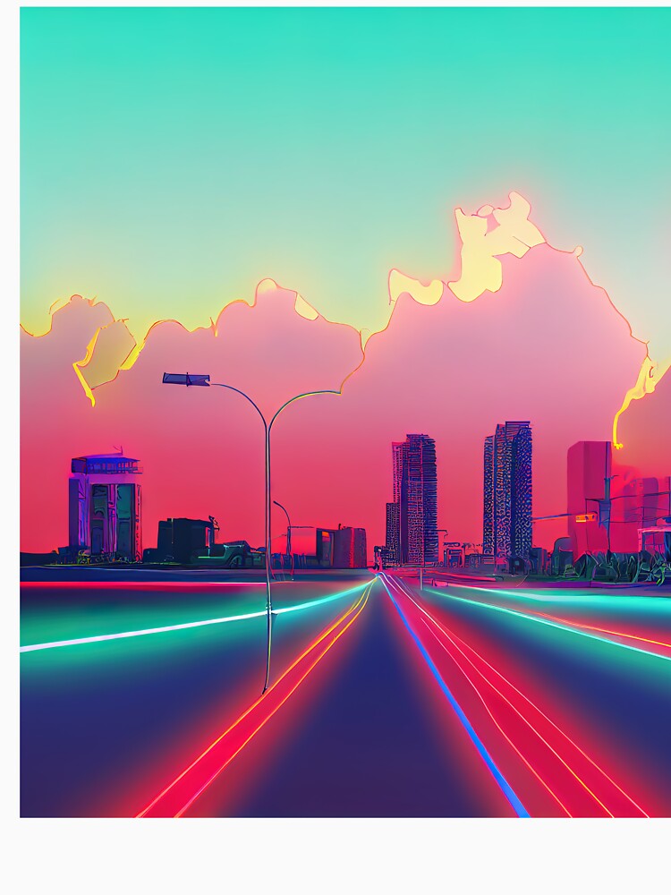 Long Beach Neon Vaporwave by ComicsFactory