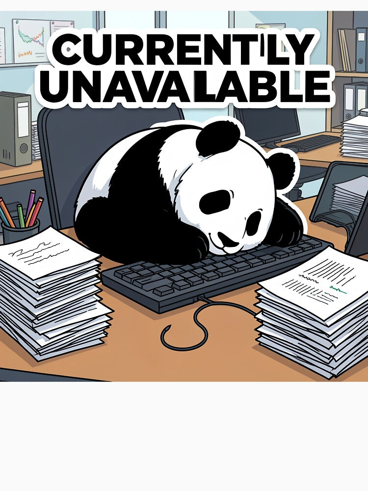 Panda Burnout – Corporate Exhaustion Meme Sticker by SoftAuraStudi0