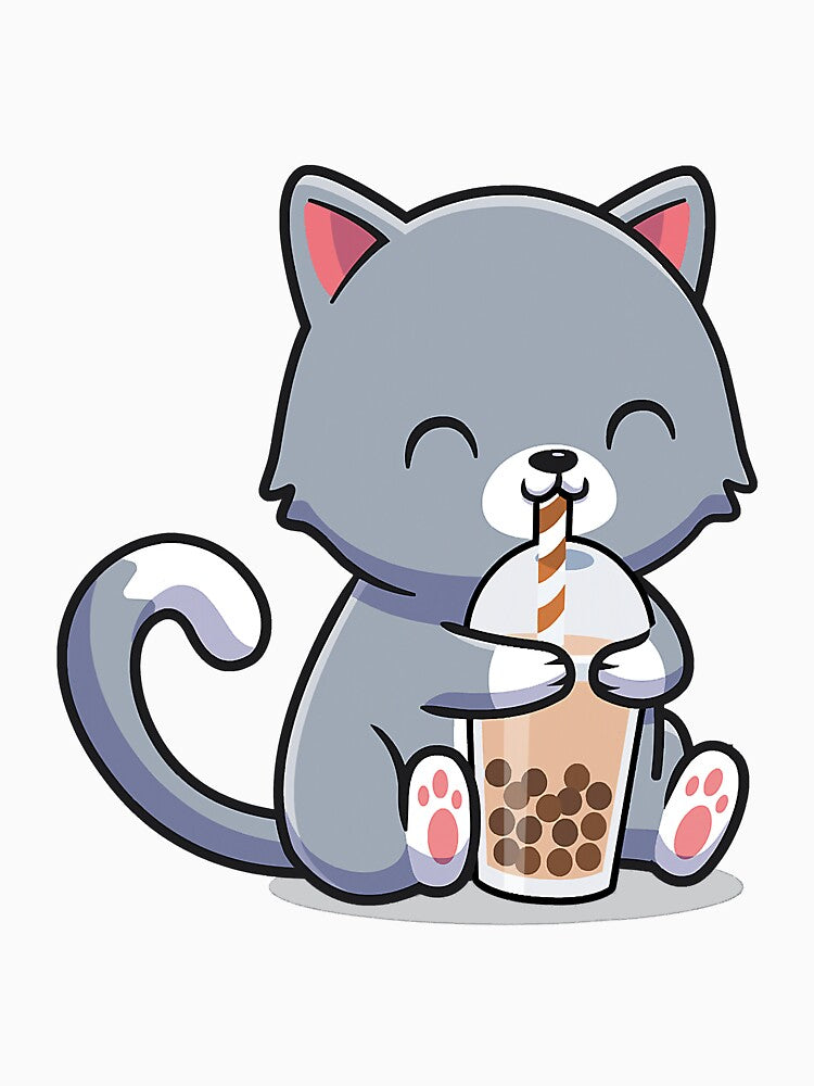 Cat Boba Tea Funny Kitten Feline by reyeskhan79