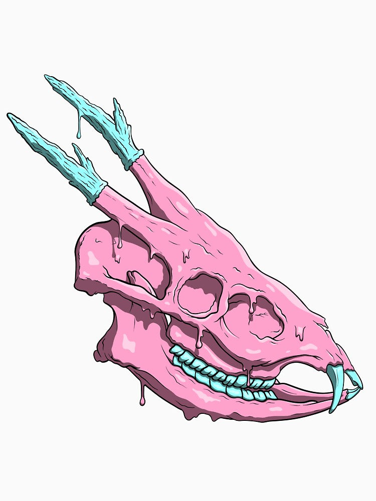 Pink Cotton Candy Deer Skull by ECabascango