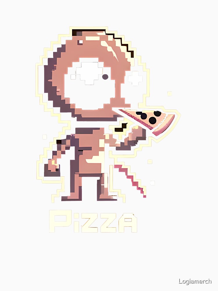 Cute Pixel Funny Alien Pizza Lover by Logiamerch