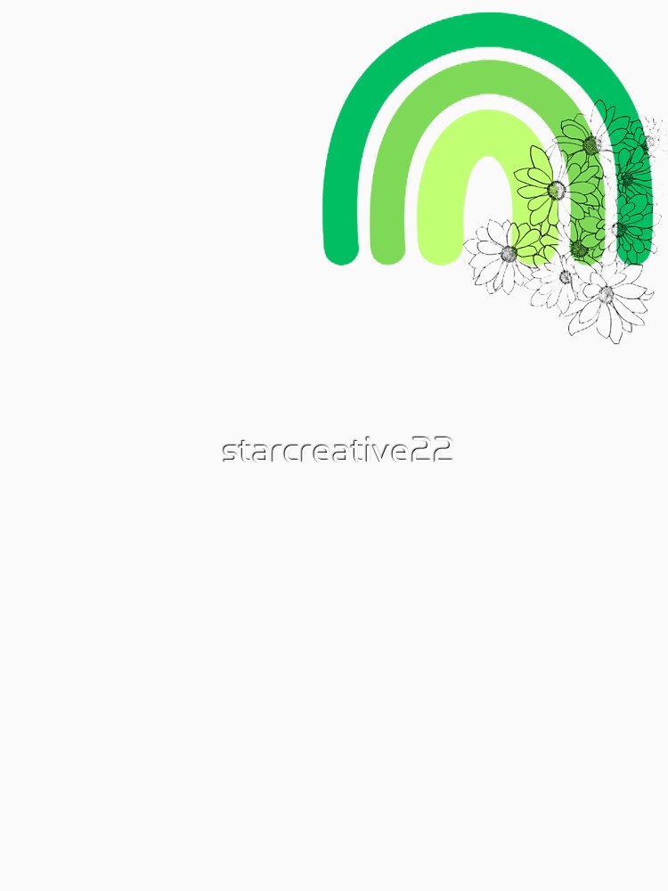 Cute Green Rainbow with Flowers by starcreative22