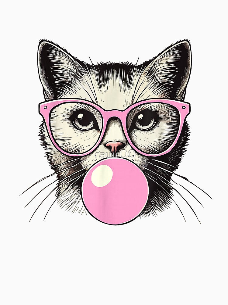 Cute Cat Shirt for Women Funny Cat Lovers T-Shirt by rawr00