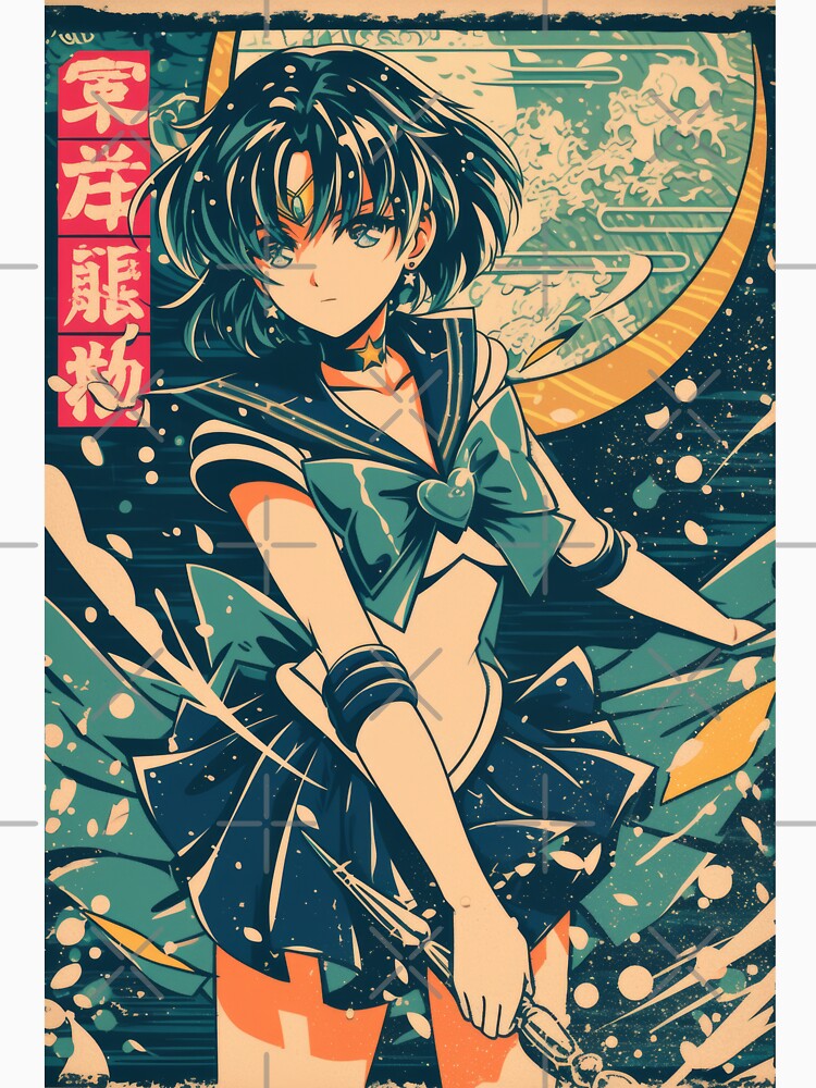 Sailor Mercury Vintage Poster by AnimeArsenalPrints