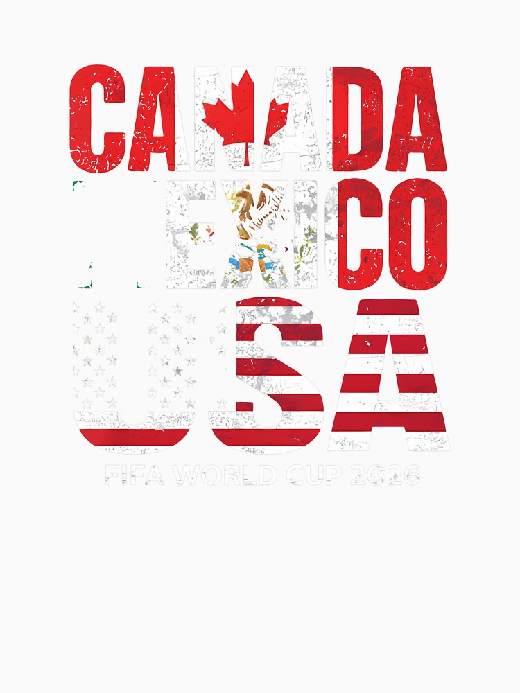 United 2026 World Cup - Canada, Mexico, USA Flags T-Shirt_83138002 by gidget-gadget