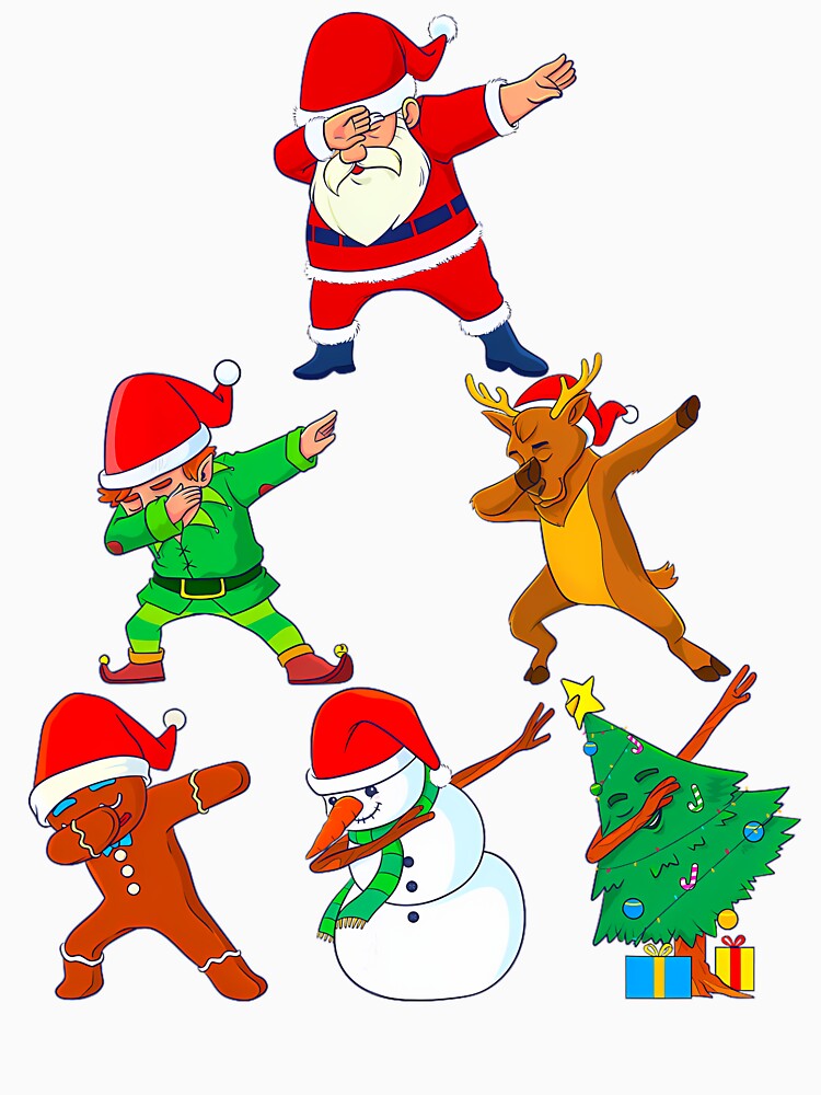 Dabbing Santa Elf Friends Christmas 	 Short Sleeve Funny Xmas Dab by anzaladamoyev