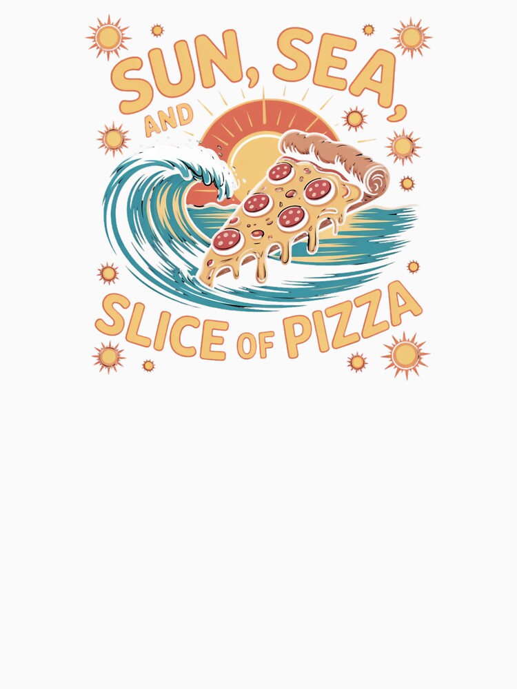 Sun, Sea, and Slice of Pizza – Beach Vibes with a Cheesy Twist by teevoxx