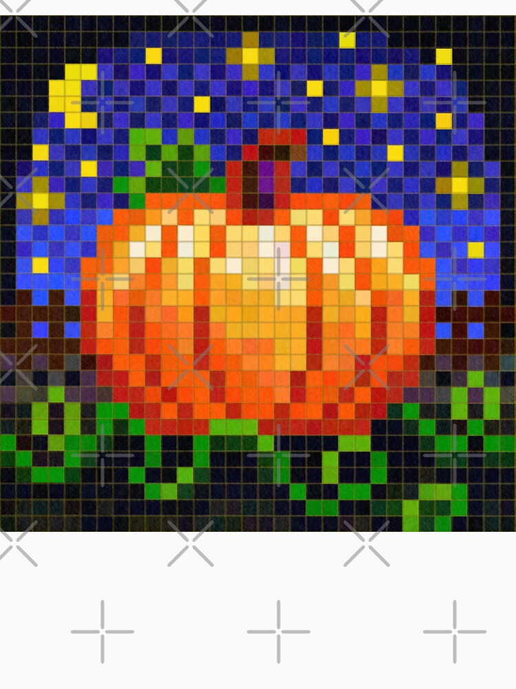 Starry Night Pumpkin Patch Pixel Art by CozyPixelFluff