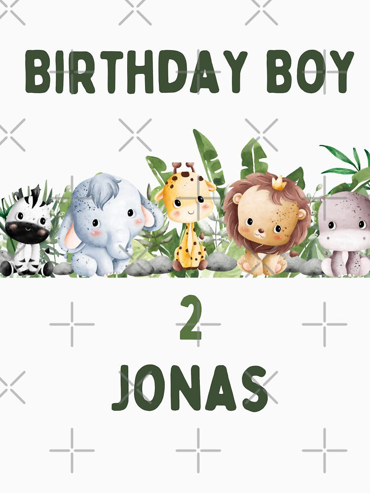 Safari Animals Birthday Boy by Green Cart