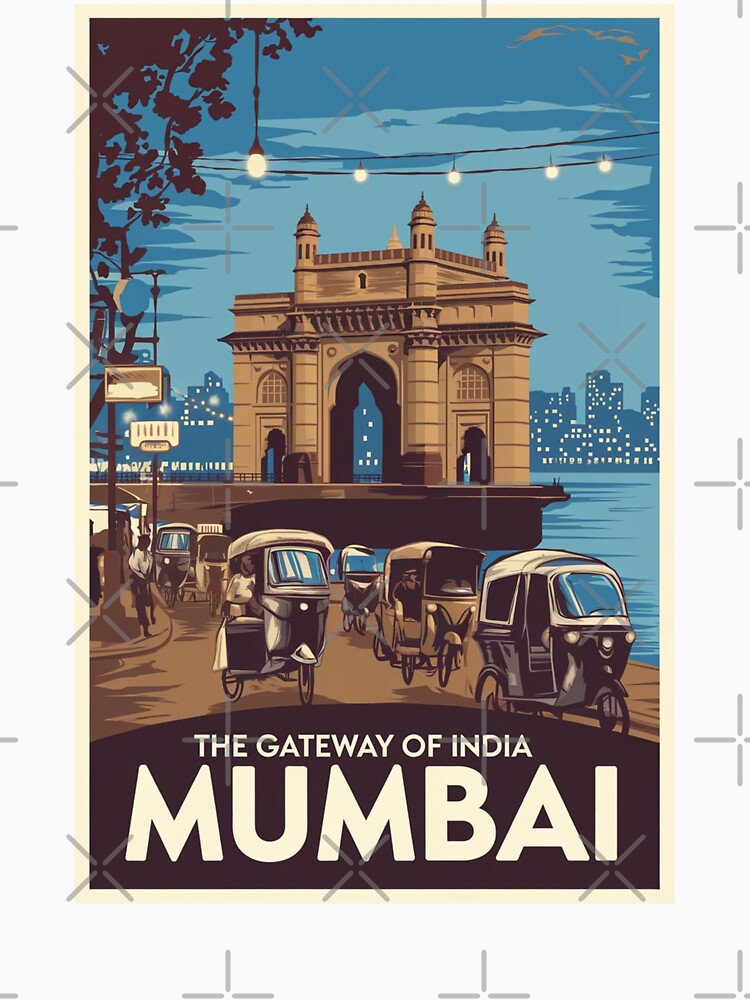 Mumbai Vintage Travel Poster by TravelerRat