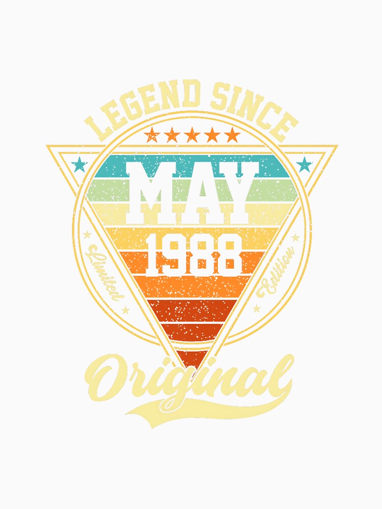 Vintage 38th Birthday Legend Since May 1988 Premium Tri-Blend by SylviaYLaughlin