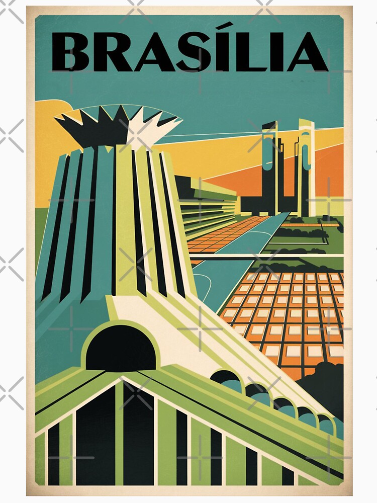 Brasilia Vintage Travel Poster by TravelerRat