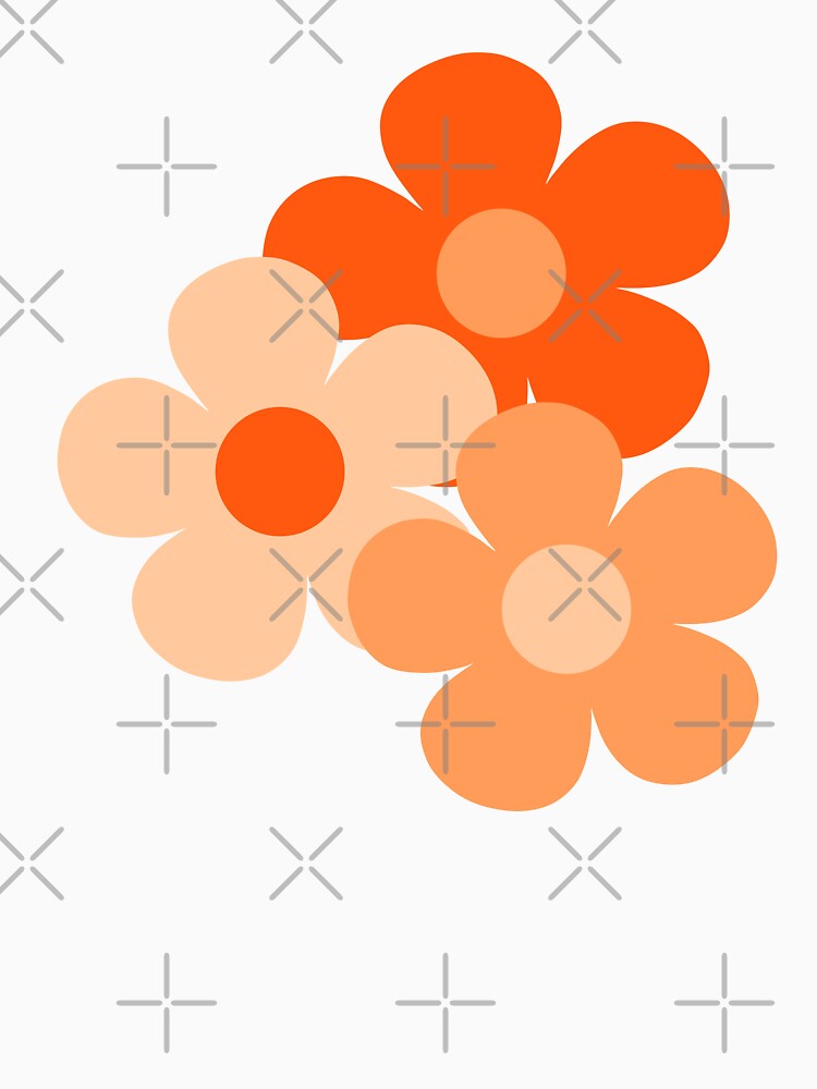 60's Flower Power Pop Flowers in Orange and Cream by MellowCat