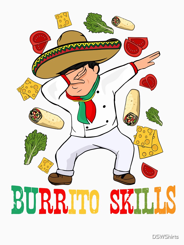 Mexican Food Lover Men Burrito Chef Gift Burrito by DSWShirts