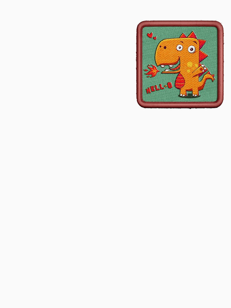 cute cartoon dragon (funny dinosaur) - embroidery patch by hayrpictures