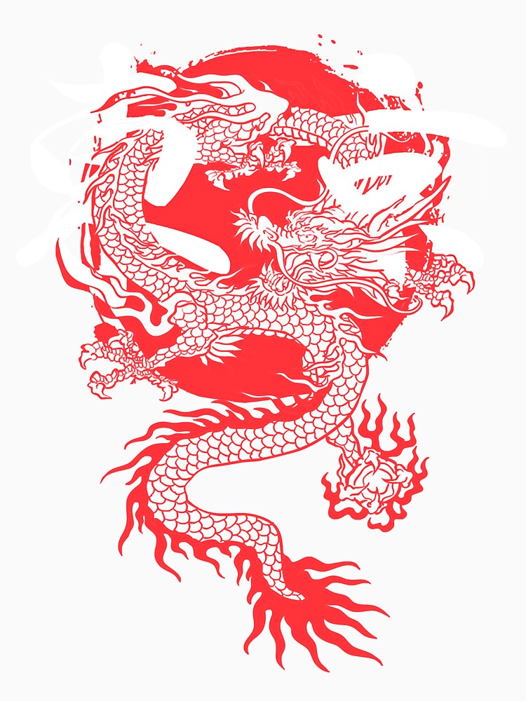 Japanese Dragon Kanji Characters Tokyo Japan Symbol Brush Long Sleeve by sharelljamika