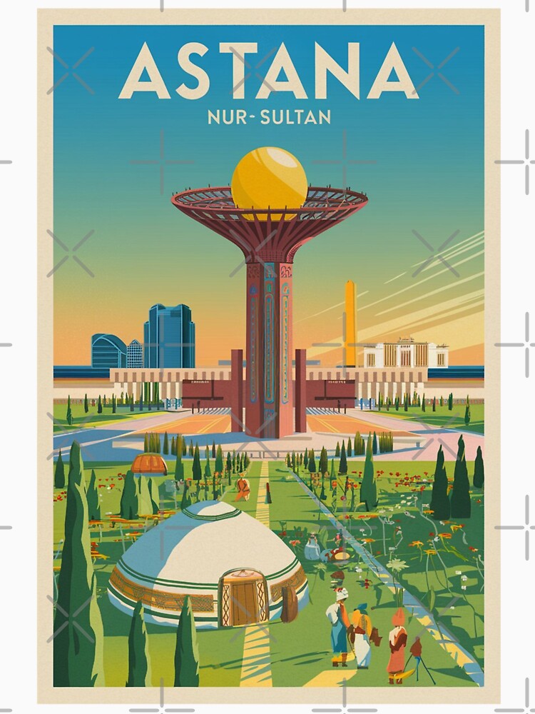 Astana Vintage Travel Poster by TravelerRat