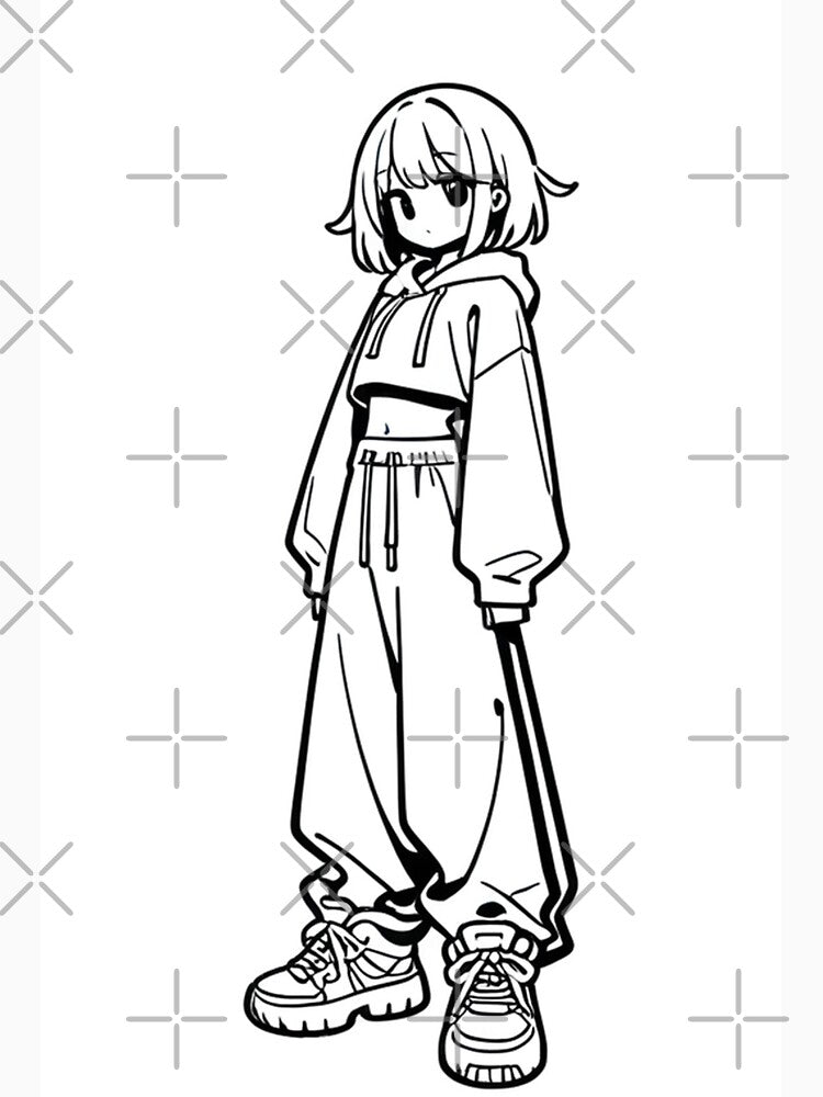 Fashion - silhouet woman crop hoodie by AnimeShin