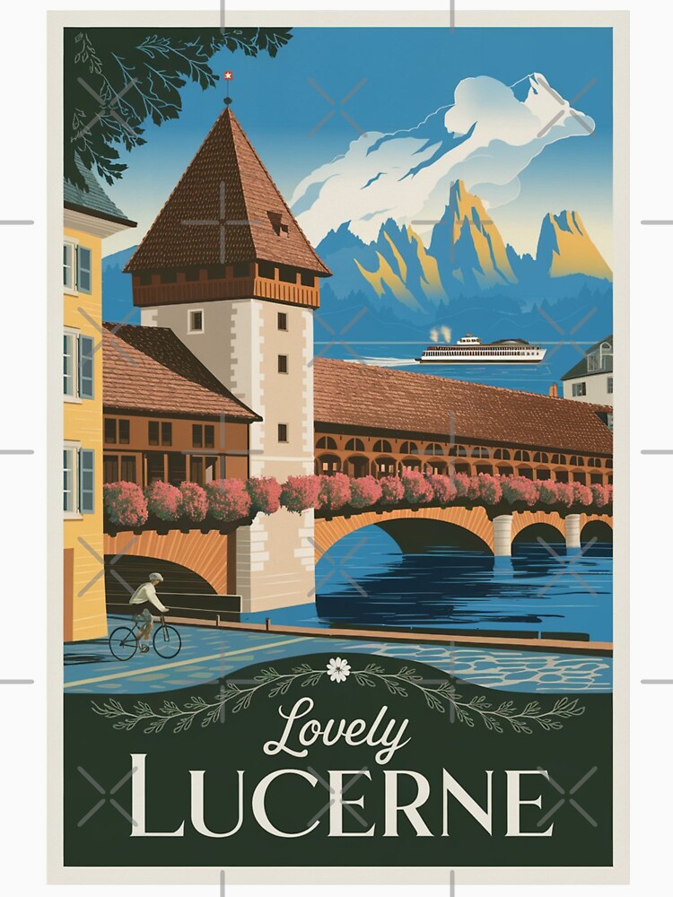 Lucerne Vintage Travel Poster by TravelerRat
