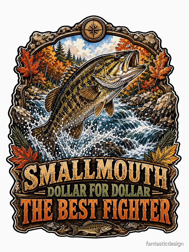 Fishing Design Smallmouth Bass Dollar for Dollar The Best Fighter by fantasticdesign