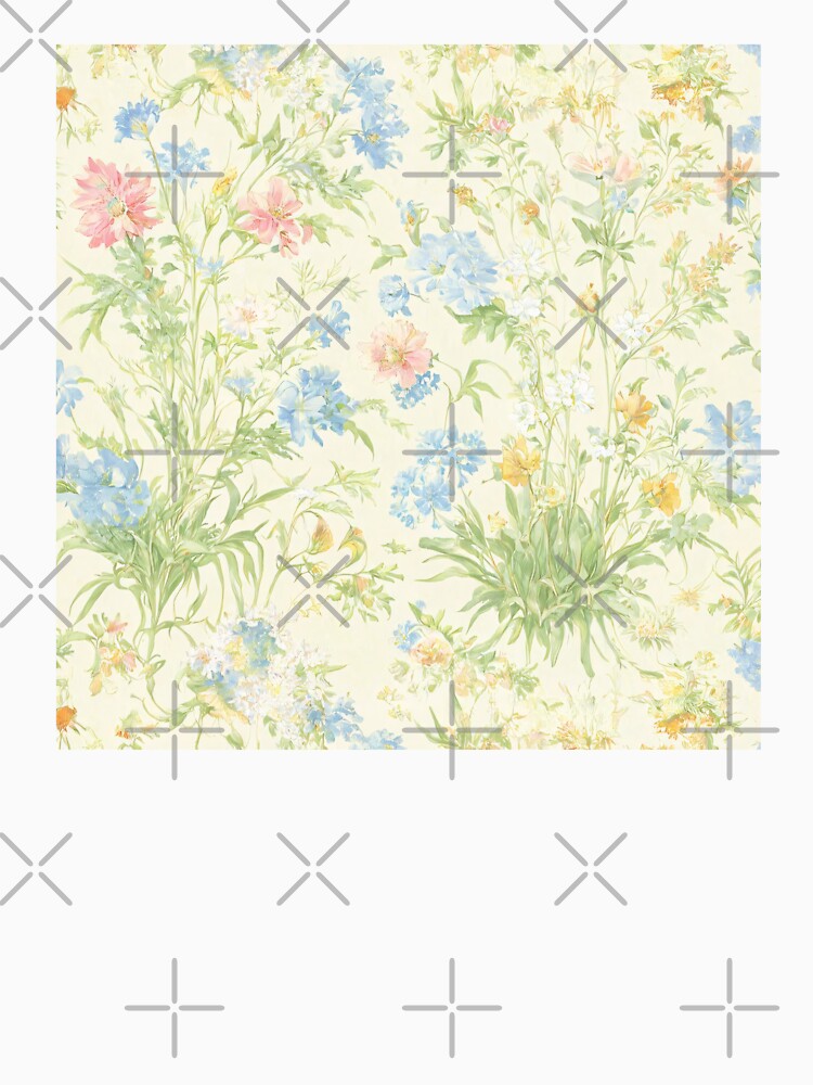 Soft Pastel Wildflower Toile de Jouy Pattern by SeamPix