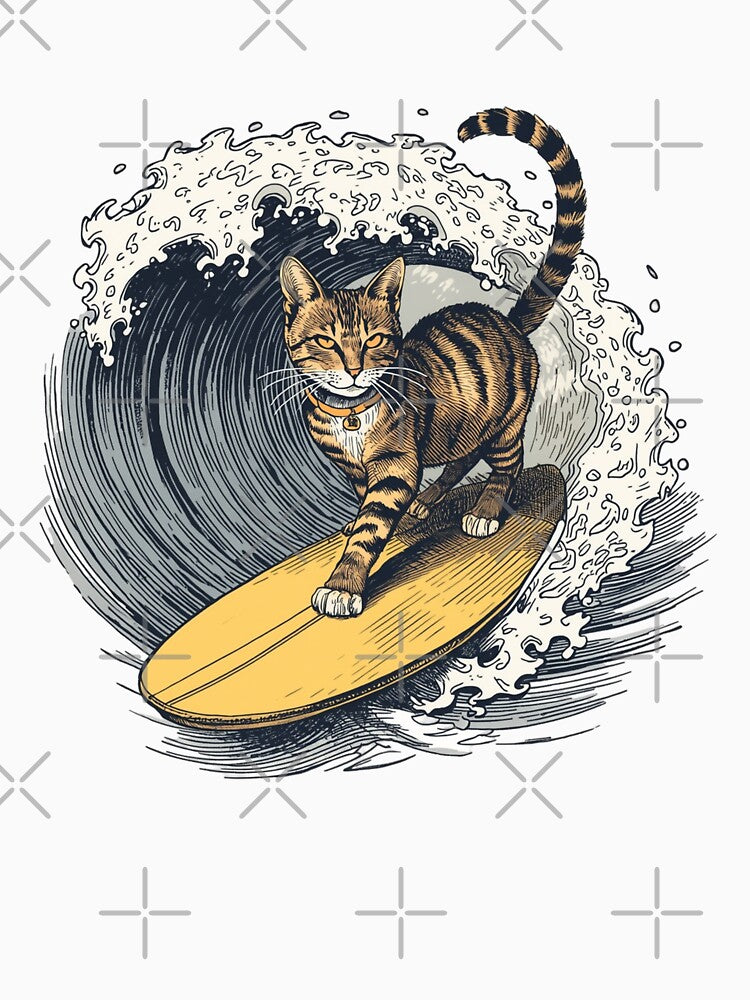 Vintage Surfing Cat by SOUFIANE1991