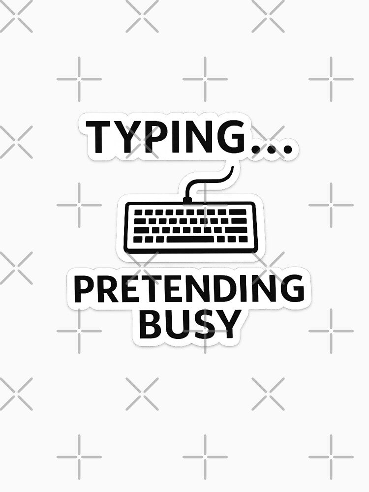 Typing Pretending Busy Office Meme Sticker by Crybyte Studio