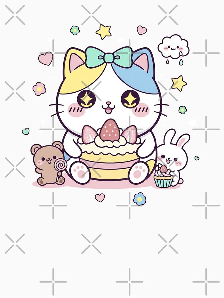 kawaii cute illustration classic tshirt and sticker by anandsiva2703