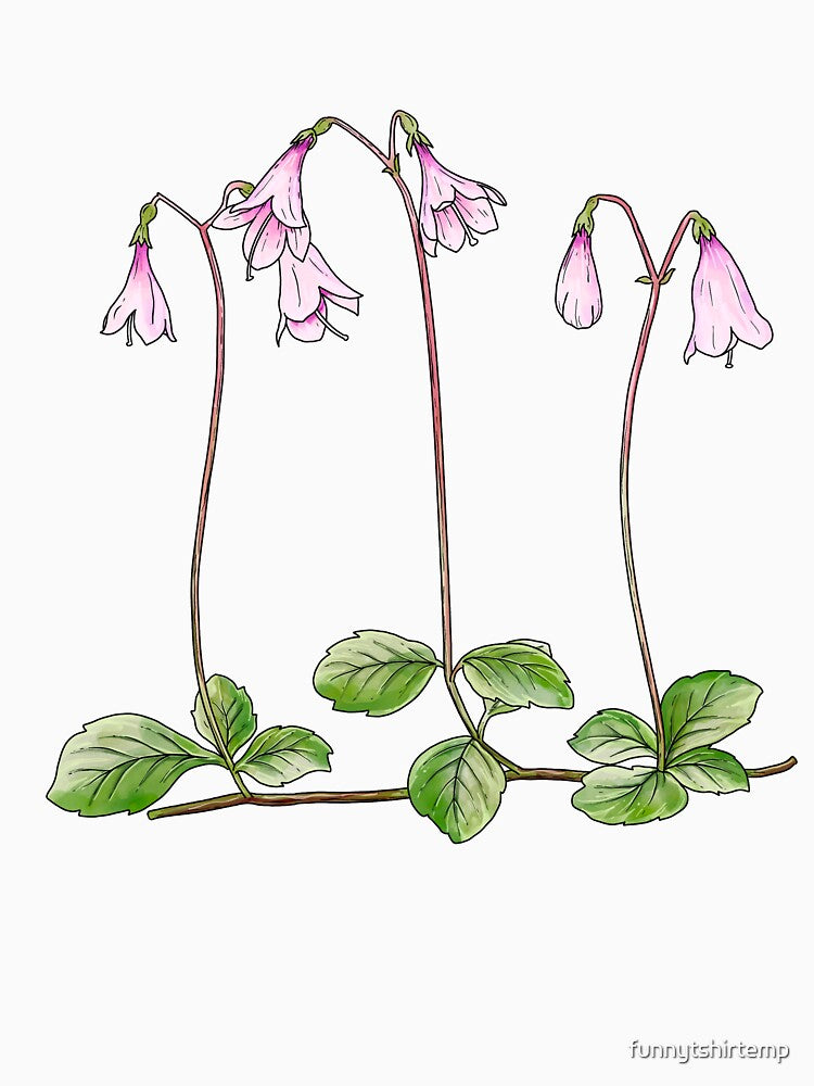 Nordic Wildflower Linnea Borealis Twinflower Pretty Pink Flowers floral by funnytshirtemp