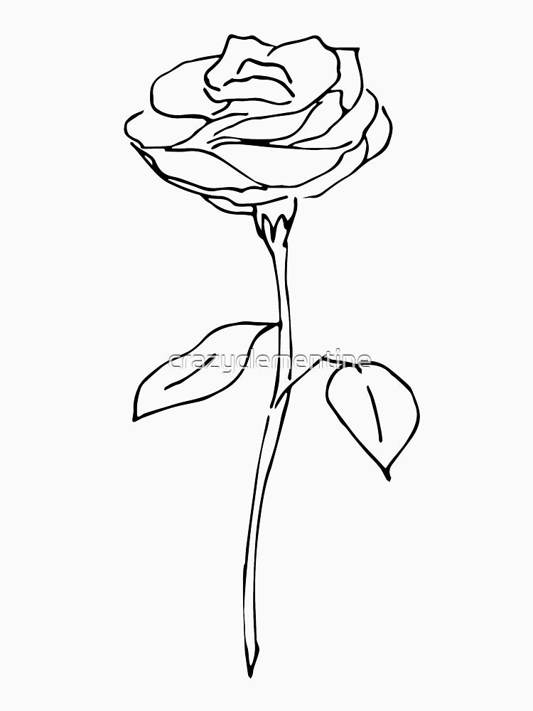 Rose Sketch Black and White by crazyclementine