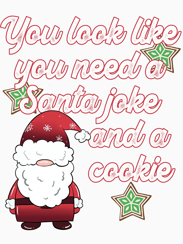 Funny Christmas Dad Joke You Need a Santa Joke and a Cookie by OliviaGbyKyro