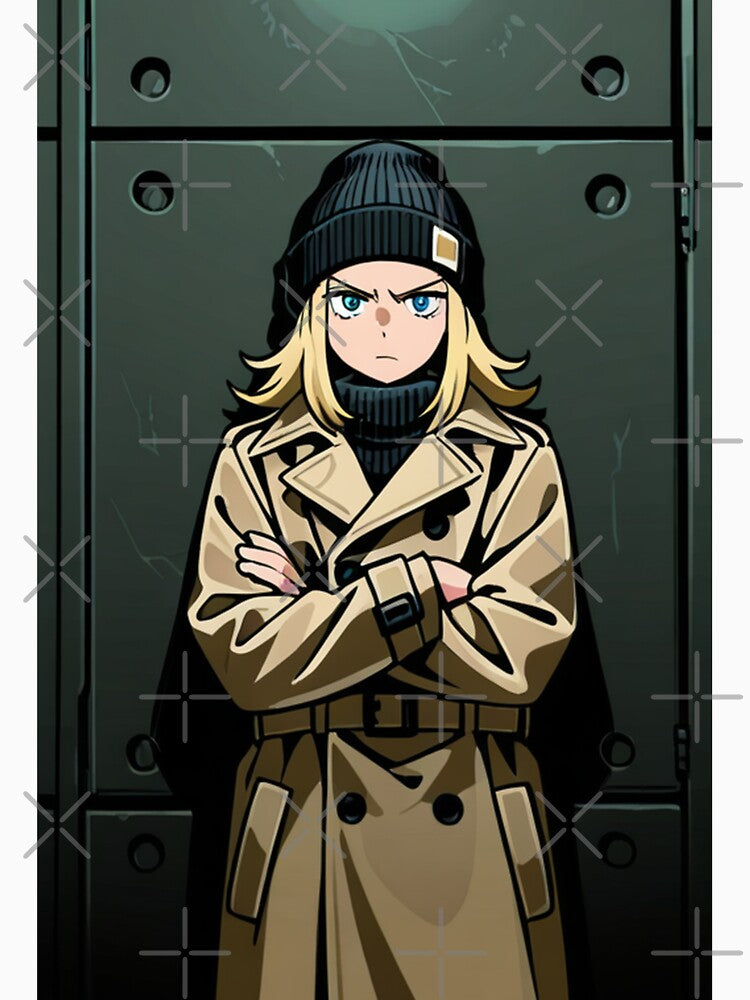 Fashion - Man in Brown Trench Coat Beanie Streetwear Anime Variant 2 by AnimeShin