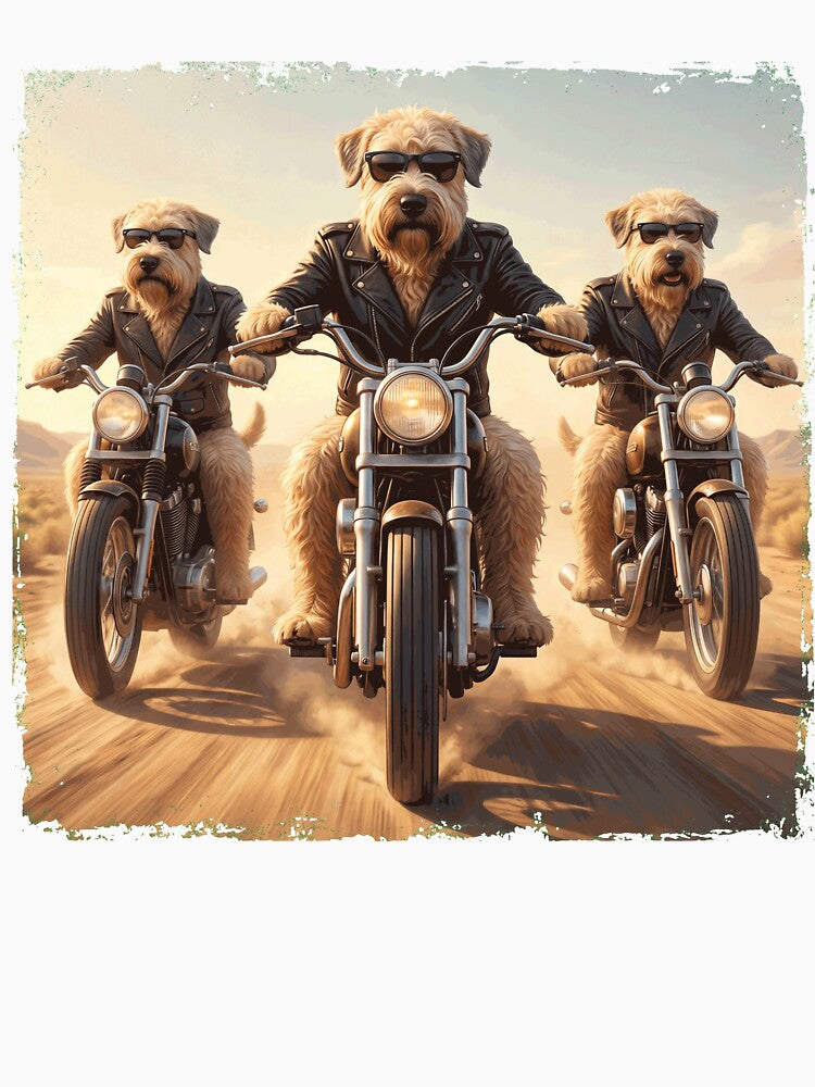 Funny Soft Coated Wheaten Terrier Motorcycle Meme Dog Lover by DoodleTortle