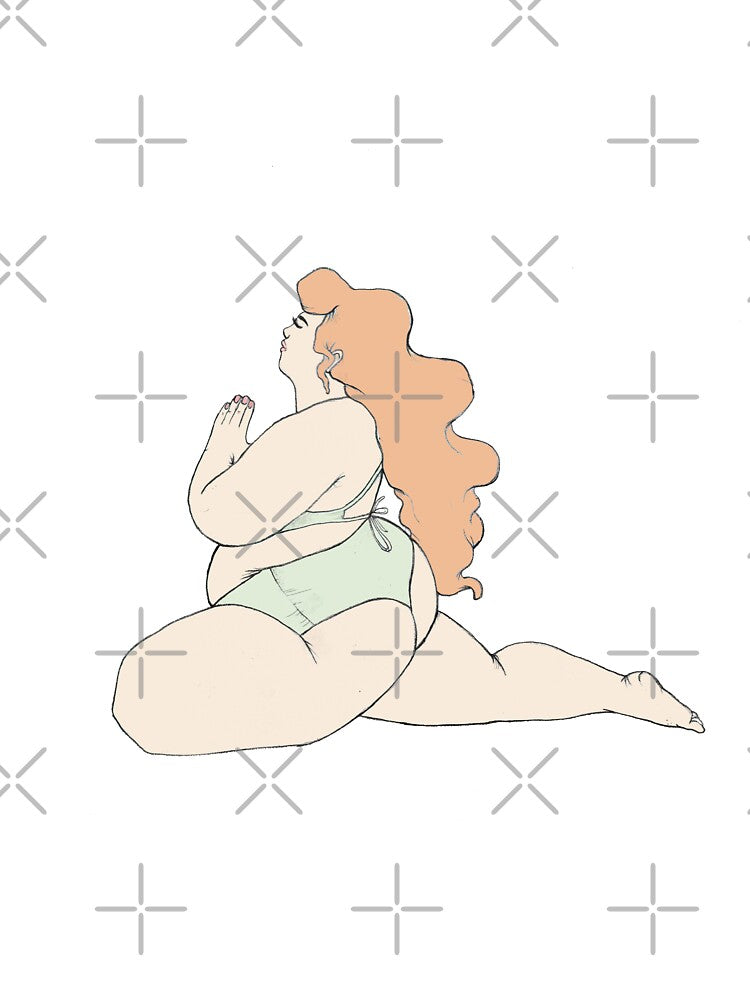 curvy yoga namaste practice by Pastelove