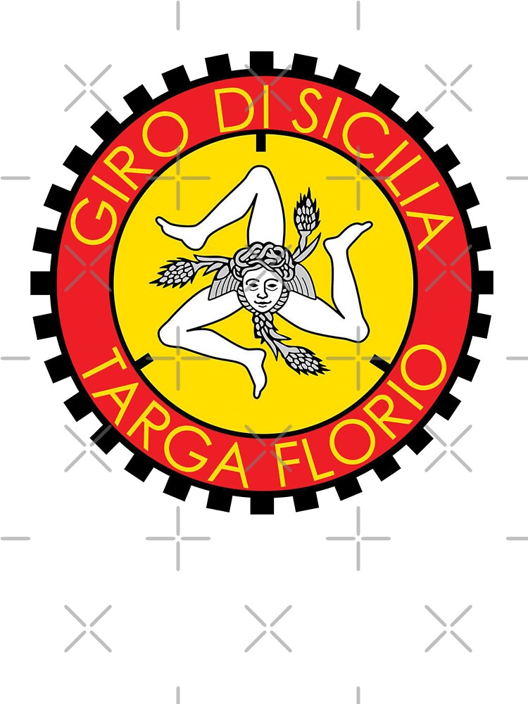 Classic Targa Florio emblem - car windscreen sticker, Sicily T shirt by retropetrol
