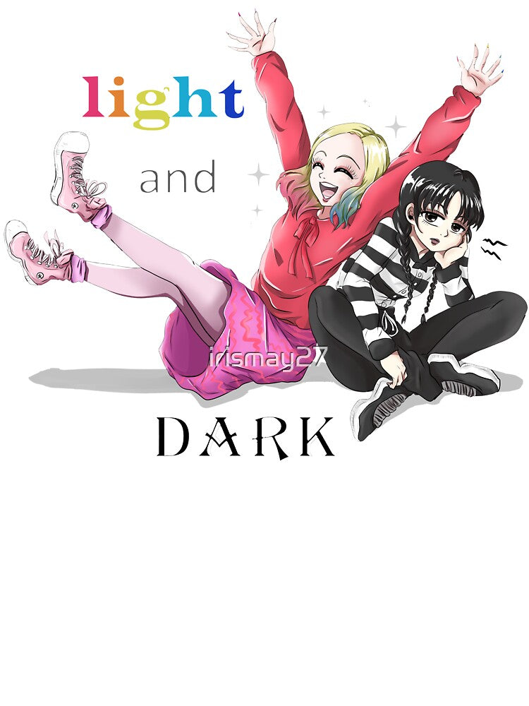 wednesday addams and enid manga - anime version light and dark by irismay27