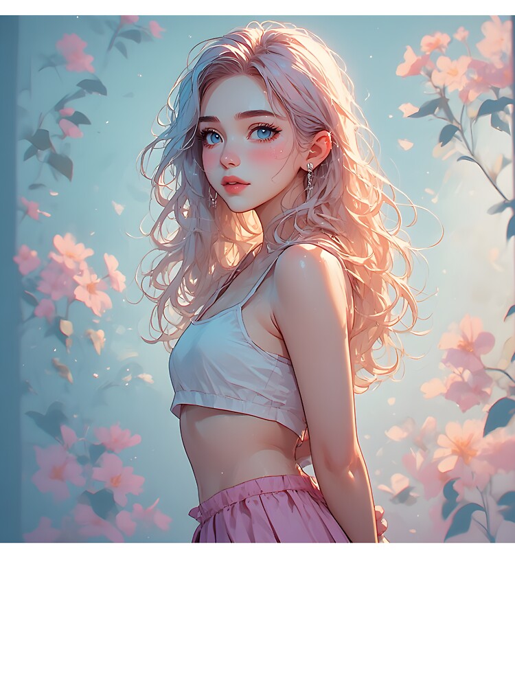 Kawaii Pastel Waifu Cute Anime Girl Aesthetic by Waifu Prints