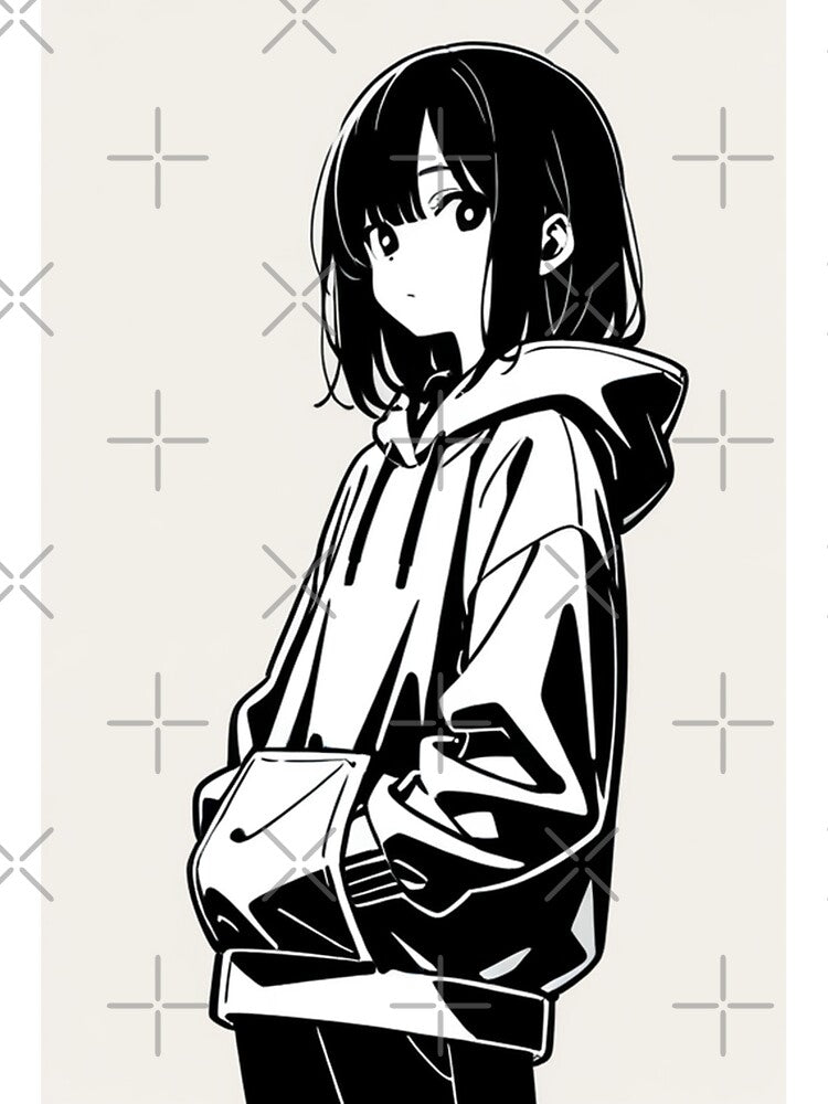 Fashion - Man in Black Hoodie Hood Up Streetwear Anime Variant 3 by AnimeShin