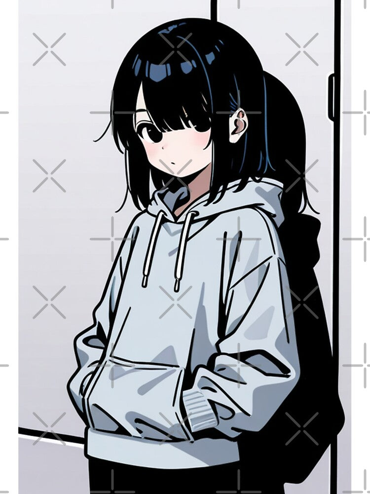 Fashion - Man in Blue Hoodie Hood Up Streetwear Anime by AnimeShin