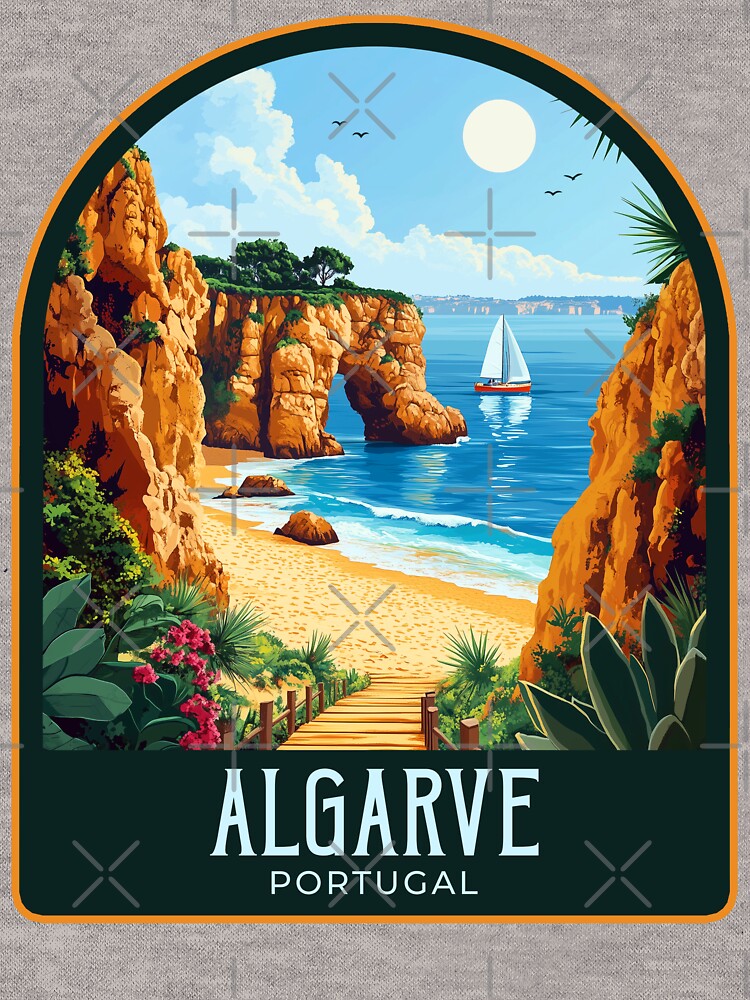 Algarve Portugal Vintage Travel Illustration by HomeLivingCo