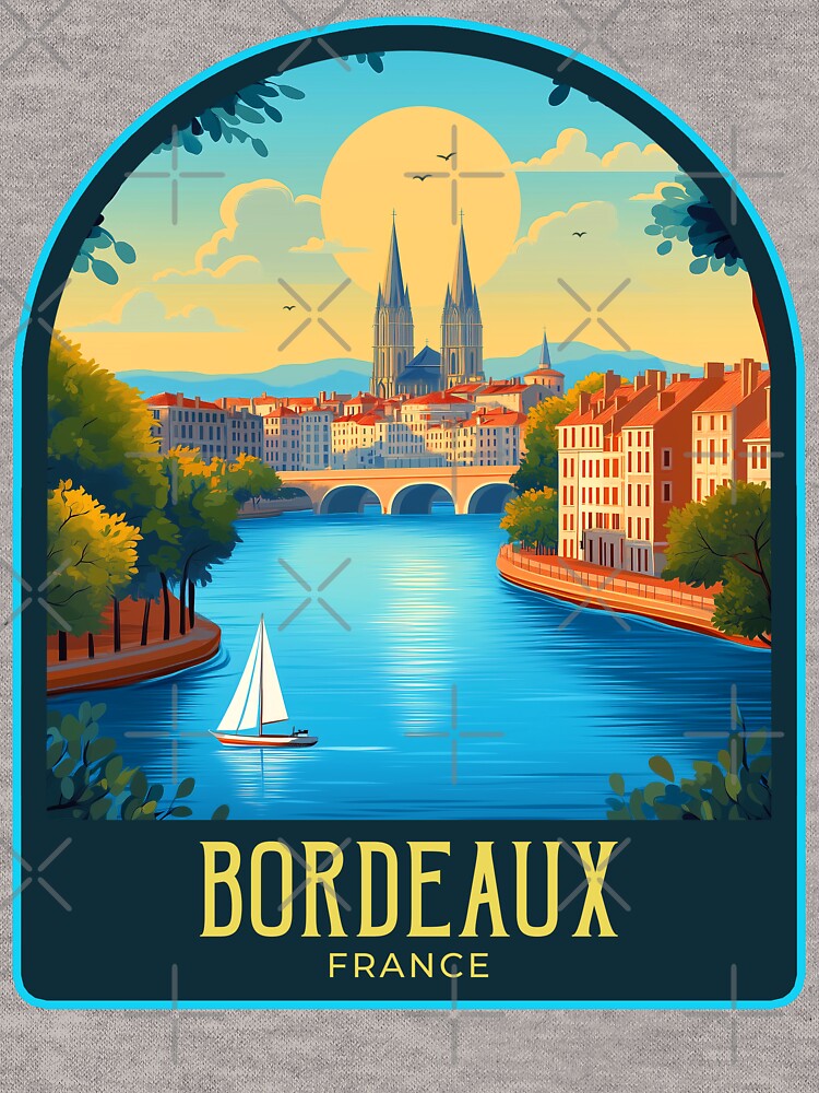 Bordeaux Vintage Travel Illustration by HomeLivingCo