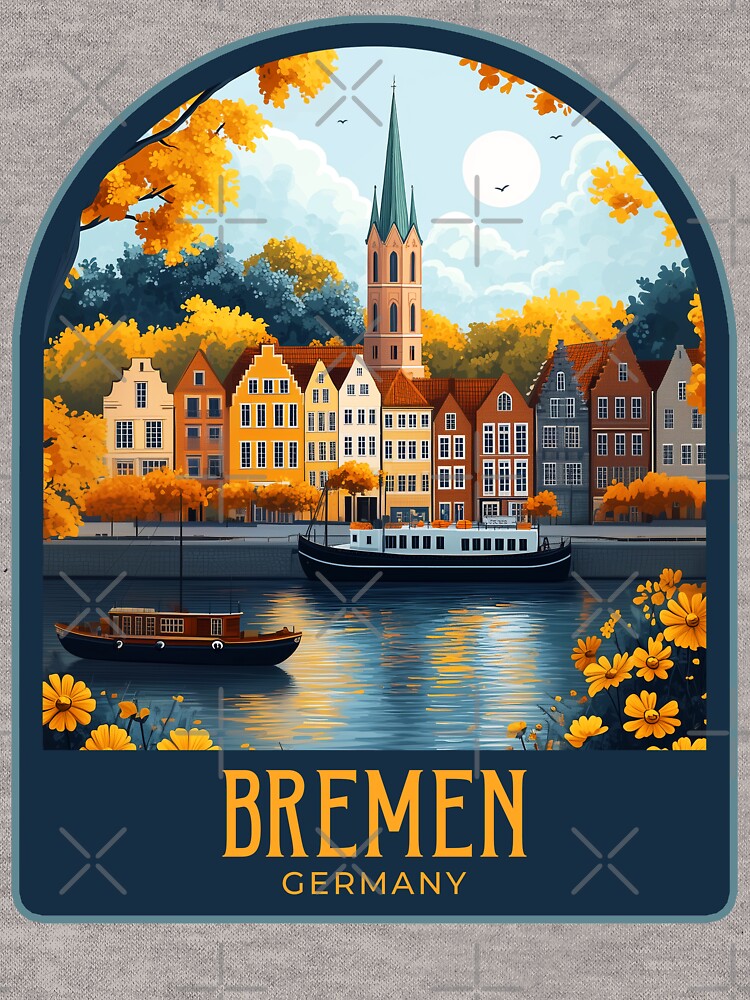 Bremen Vintage Travel Illustration by HomeLivingCo