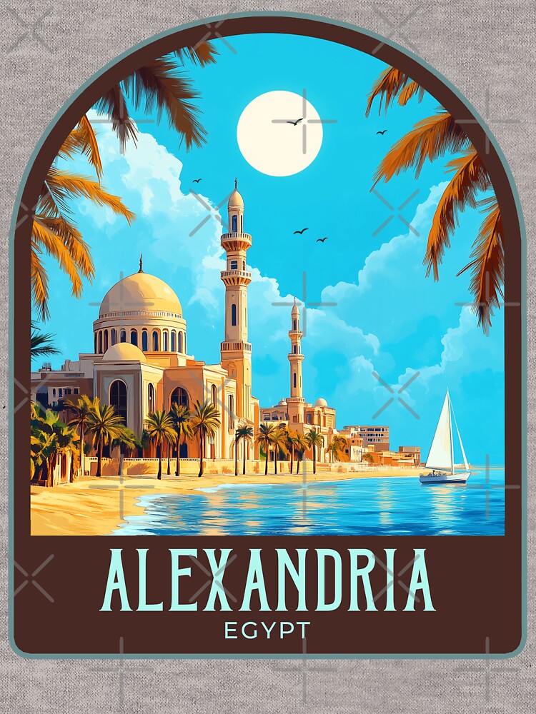 Alexandria Egypt Vintage Travel Illustration by HomeLivingCo