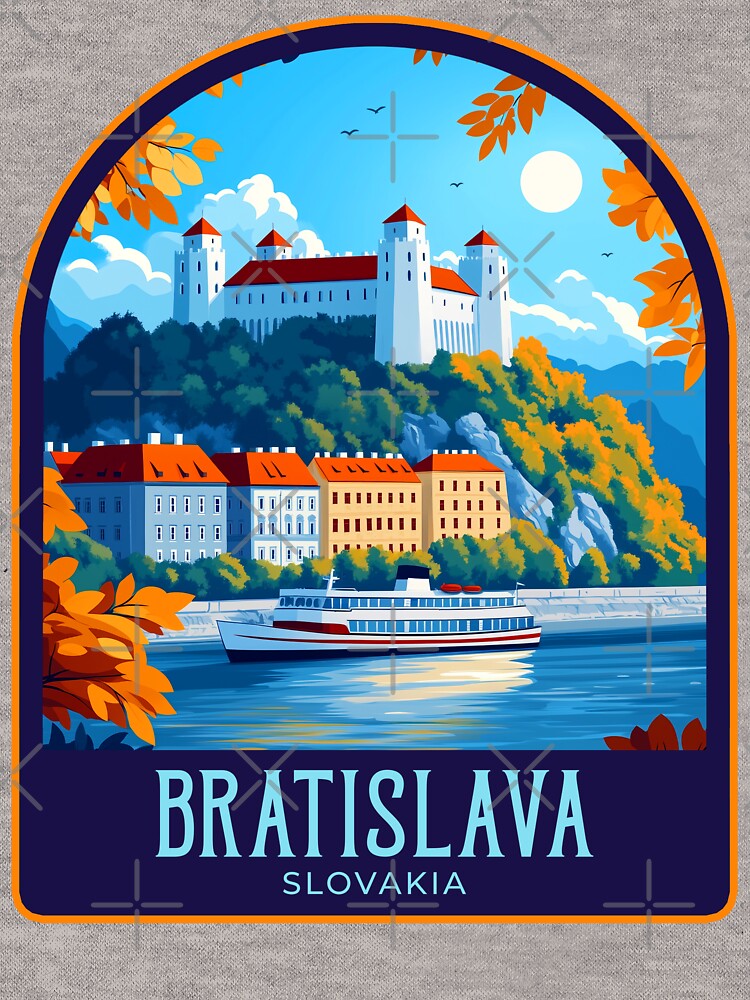 Bratislava Vintage Travel Illustration by HomeLivingCo