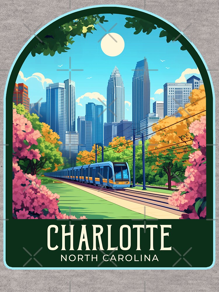 Charlotte North Carolina Vintage Travel Illustration by HomeLivingCo