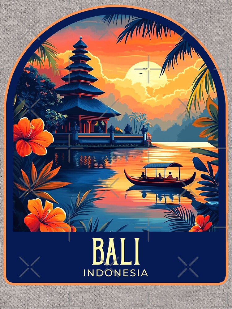 Bali Vintage Travel Illustration by HomeLivingCo