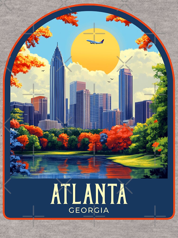 Atlanta Vintage Travel Illustration by HomeLivingCo